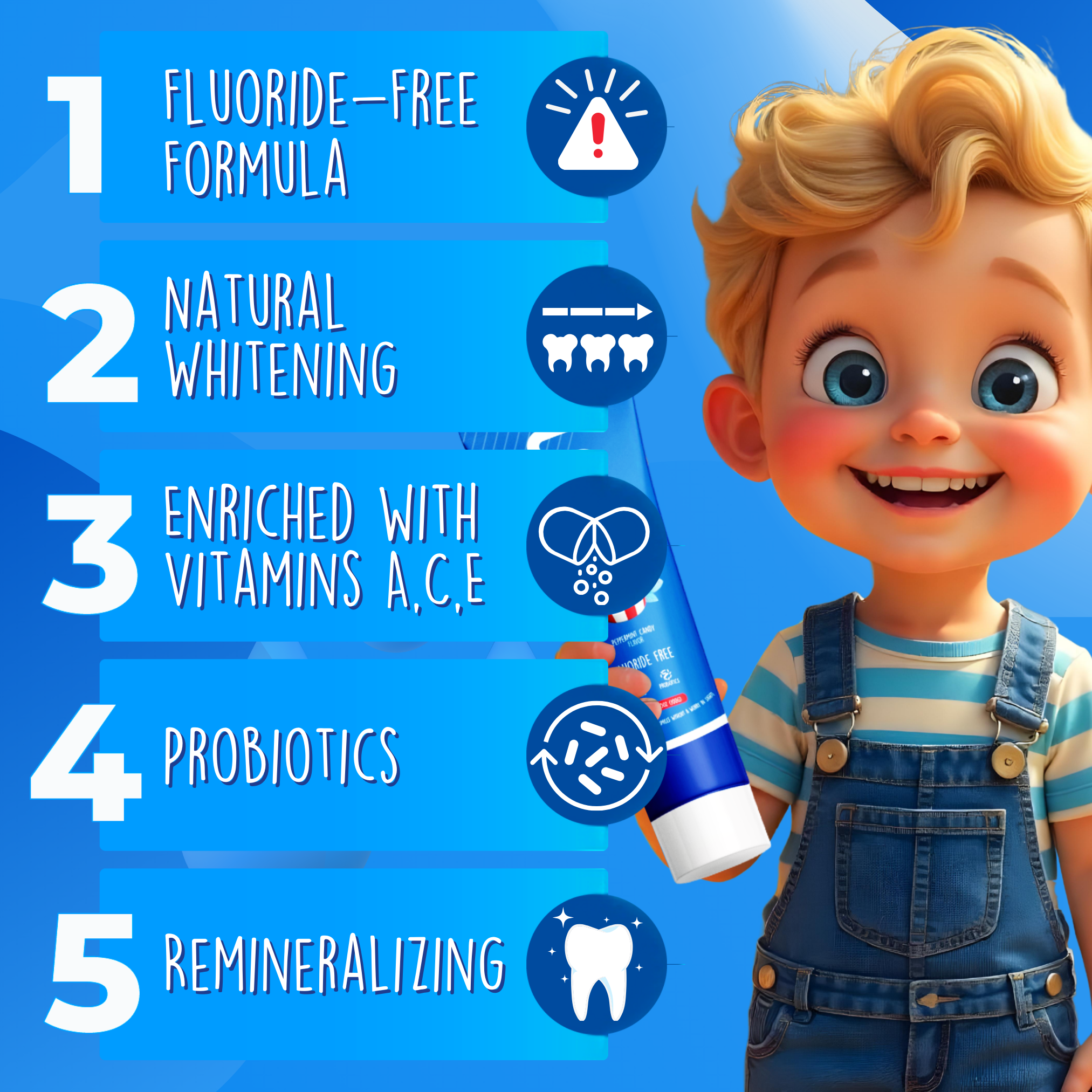 LOL Fluoride Free Toothpaste Kids with Nano Hydroxyapatite (n-HA) (Peppermint)