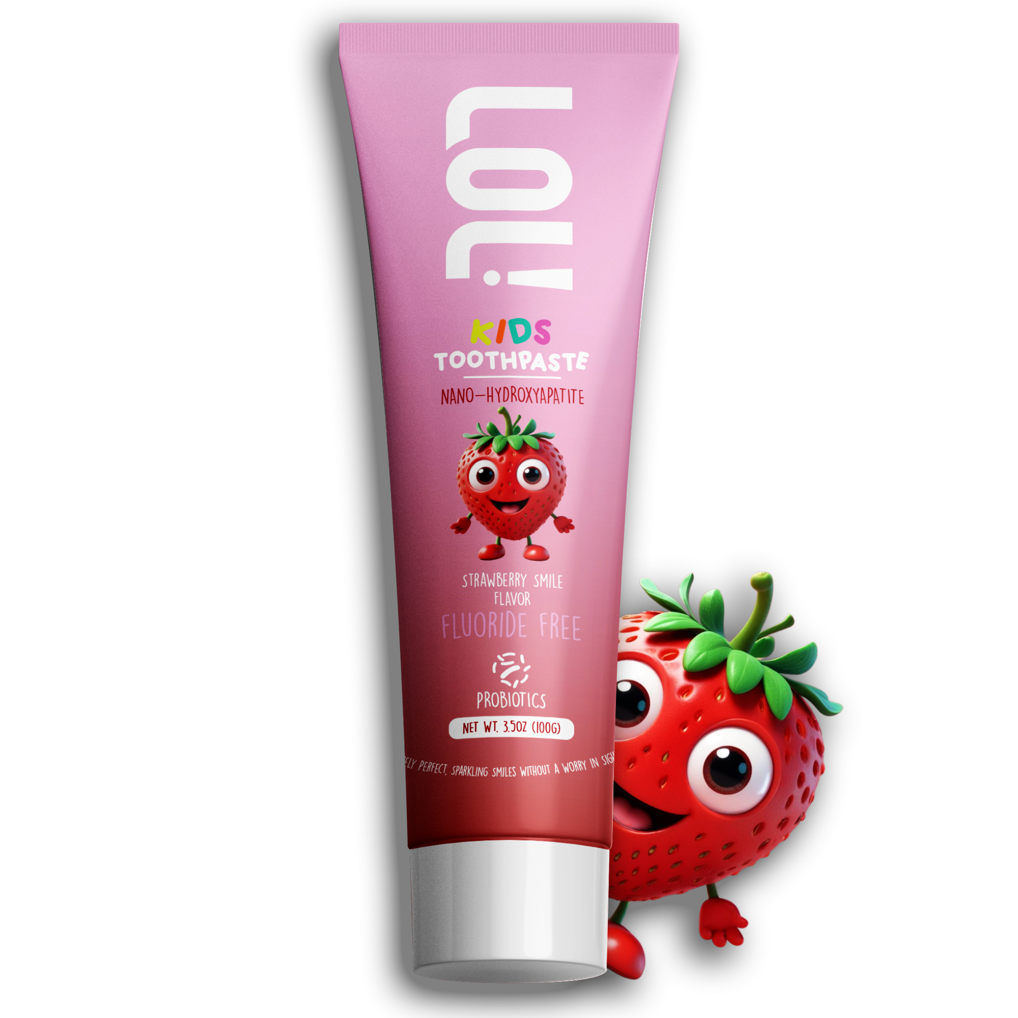 LOL Fluoride Free Toothpaste Kids with Nano Hydroxyapatite (n-HA) (Strawberry)