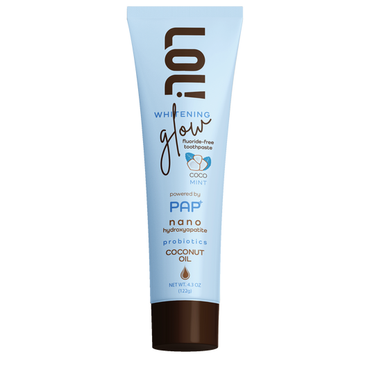 LOL Whitening Glow Fluoride Free Toothpaste (Coconut Oil - Nano Hydroxyapatite - Probiotics)